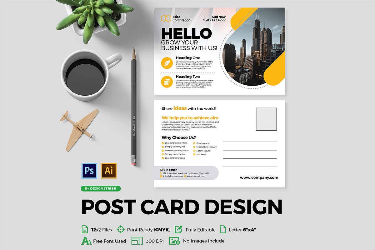 Postcard in Postcard Templates - product preview 8
