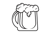 Mug beer Icon isolated on white back