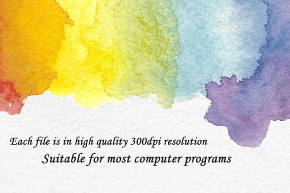 Watercolor Rainbow Splashes ClipArt in Illustrations - product preview 1