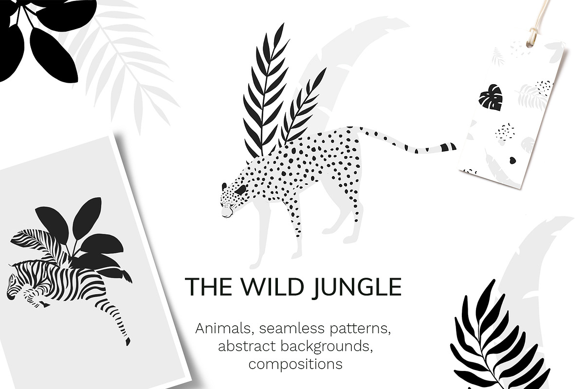Tropical patterns & animals clipart in Patterns - product preview 8