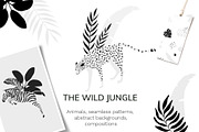 Tropical patterns & animals clipart