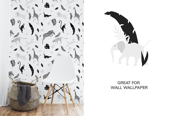 Tropical patterns & animals clipart in Patterns - product preview 4
