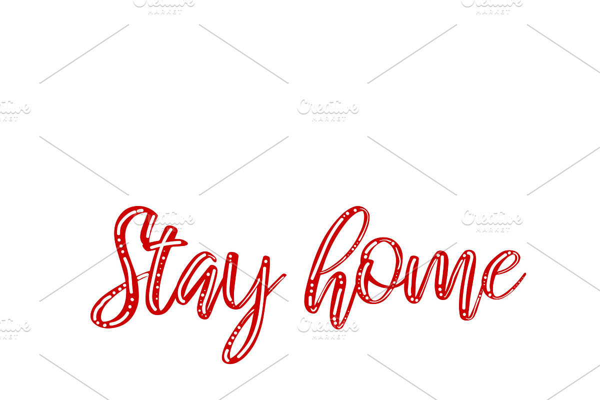 Stay home. Motivational poster quote in Illustrations - product preview 8