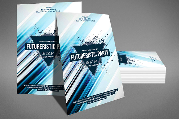 Futuristic Party Flyer in Flyer Templates - product preview 2