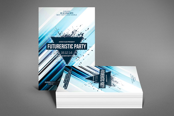 Futuristic Party Flyer in Flyer Templates - product preview 3