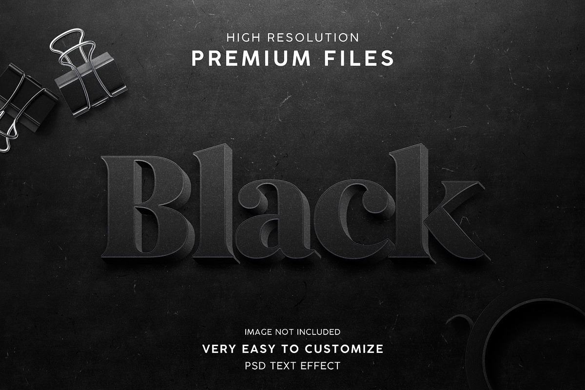 Black 3d text effect in Add-Ons - product preview 8