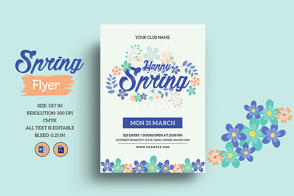 Spring Party Flyer - V1167 in Flyer Templates - product preview 3