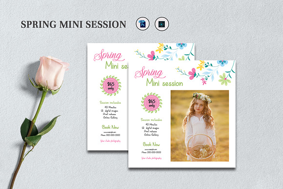 Spring mini sessions V1172 in Flyer Templates - product preview 2