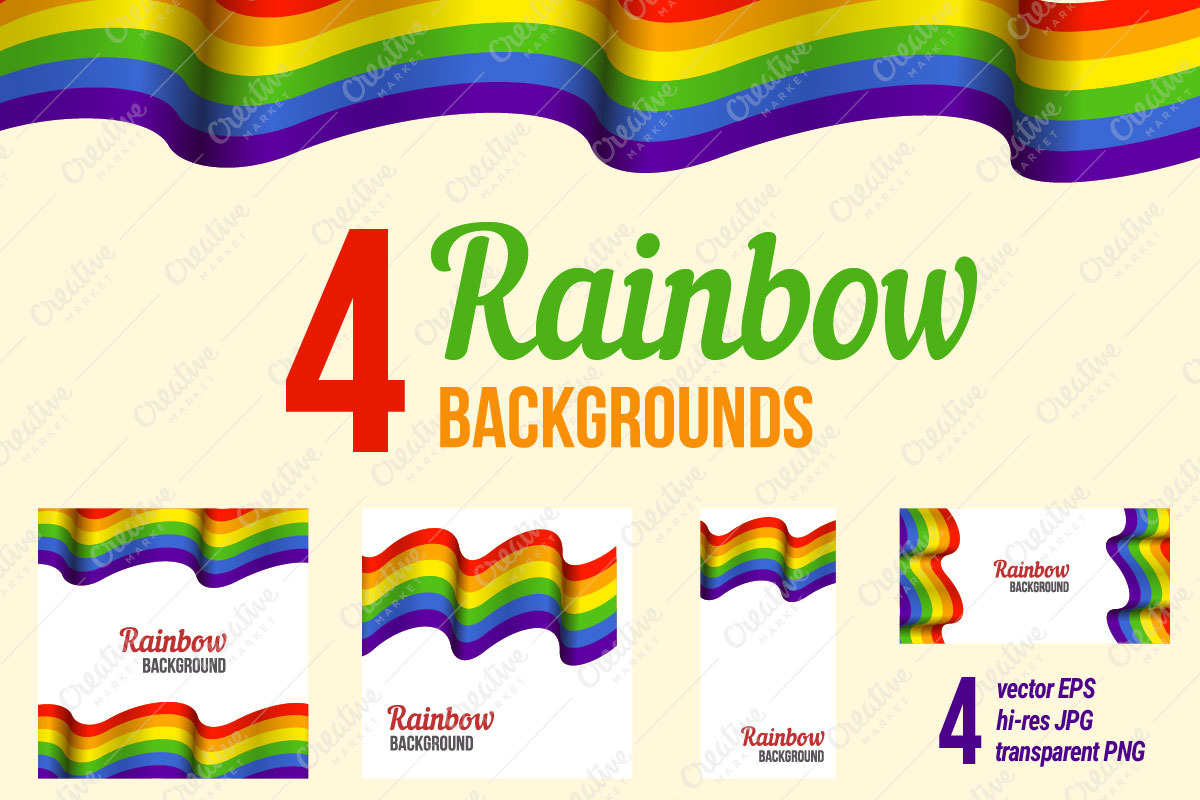 4 Rainbow backgrounds in Illustrations - product preview 8
