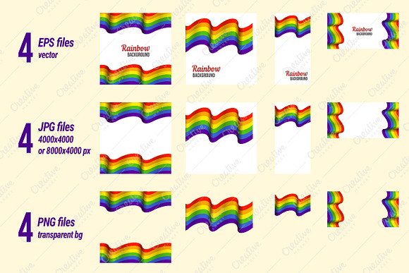 4 Rainbow backgrounds in Illustrations - product preview 1