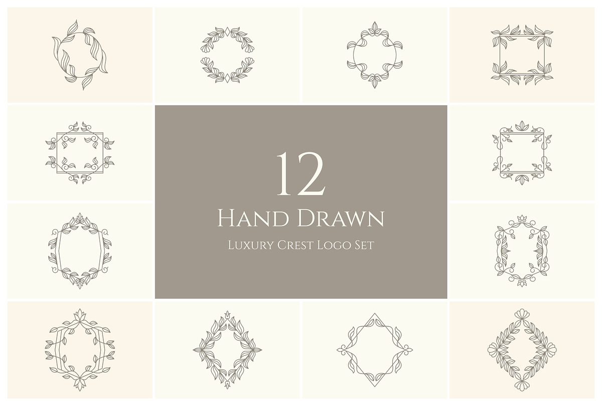 Hand Drawn Luxury Crest Logo in Logo Templates - product preview 8