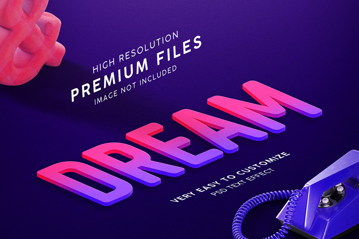 Dream purple blue 3d text effect in Add-Ons - product preview 8