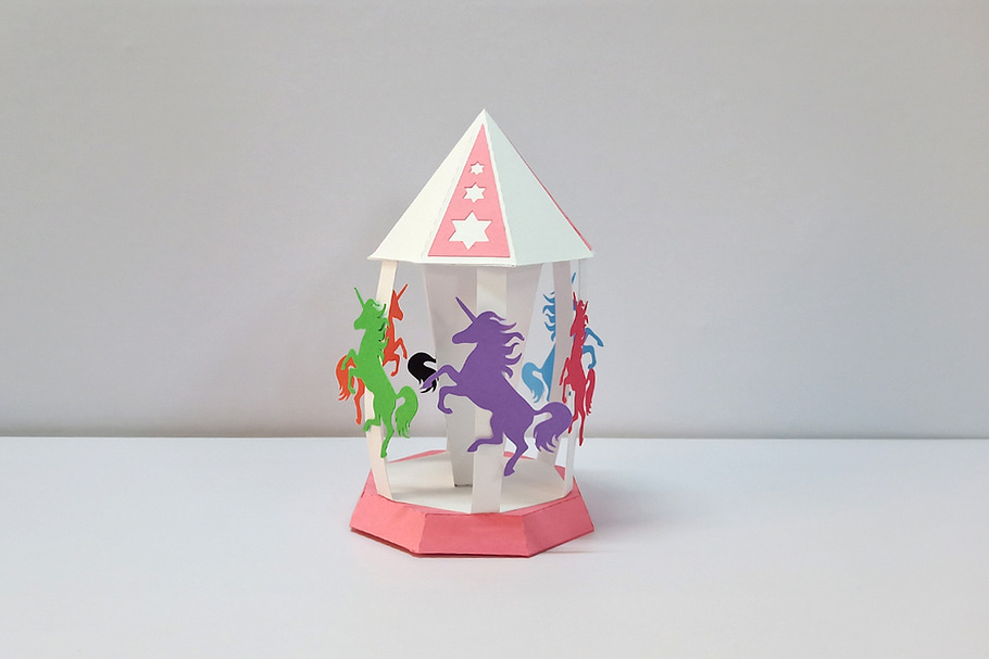 DIY Carousel - 3d papercraft in Templates - product preview 8