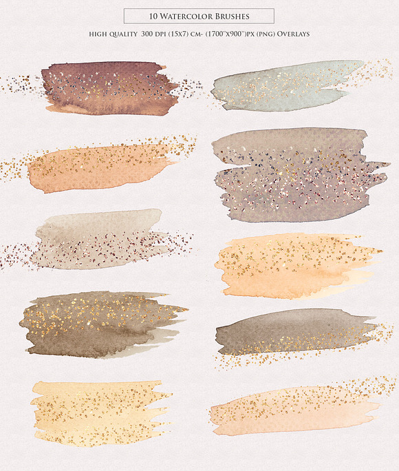 Watercolor Brush Strokes Png Overlay in Textures - product preview 1