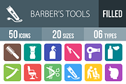 50 Barber’s Tools Flat Round Corner