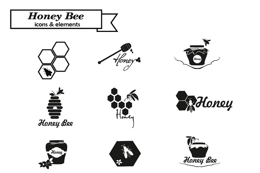 Honey logo and bages