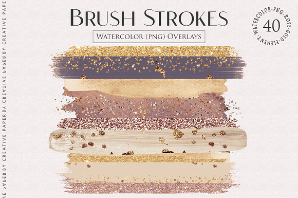 Watercolor Brush Strokes Png Overlay in Textures - product preview 2
