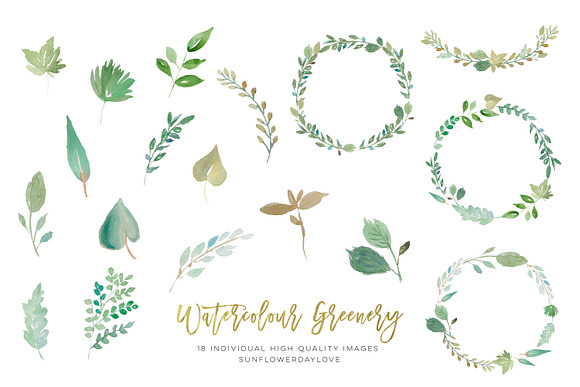 Greenery Leaves Wreath clipart in Illustrations - product preview 2