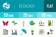 50 Ecology Flat Multicolor Icons