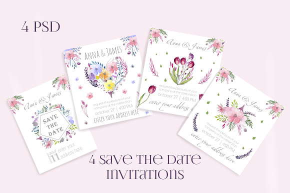4 Save The Date Invitations Template in Card Templates - product preview 4