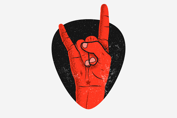 Red rock-n-roll hand gesture