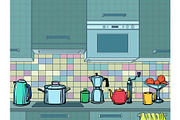 home kitchen mockup background