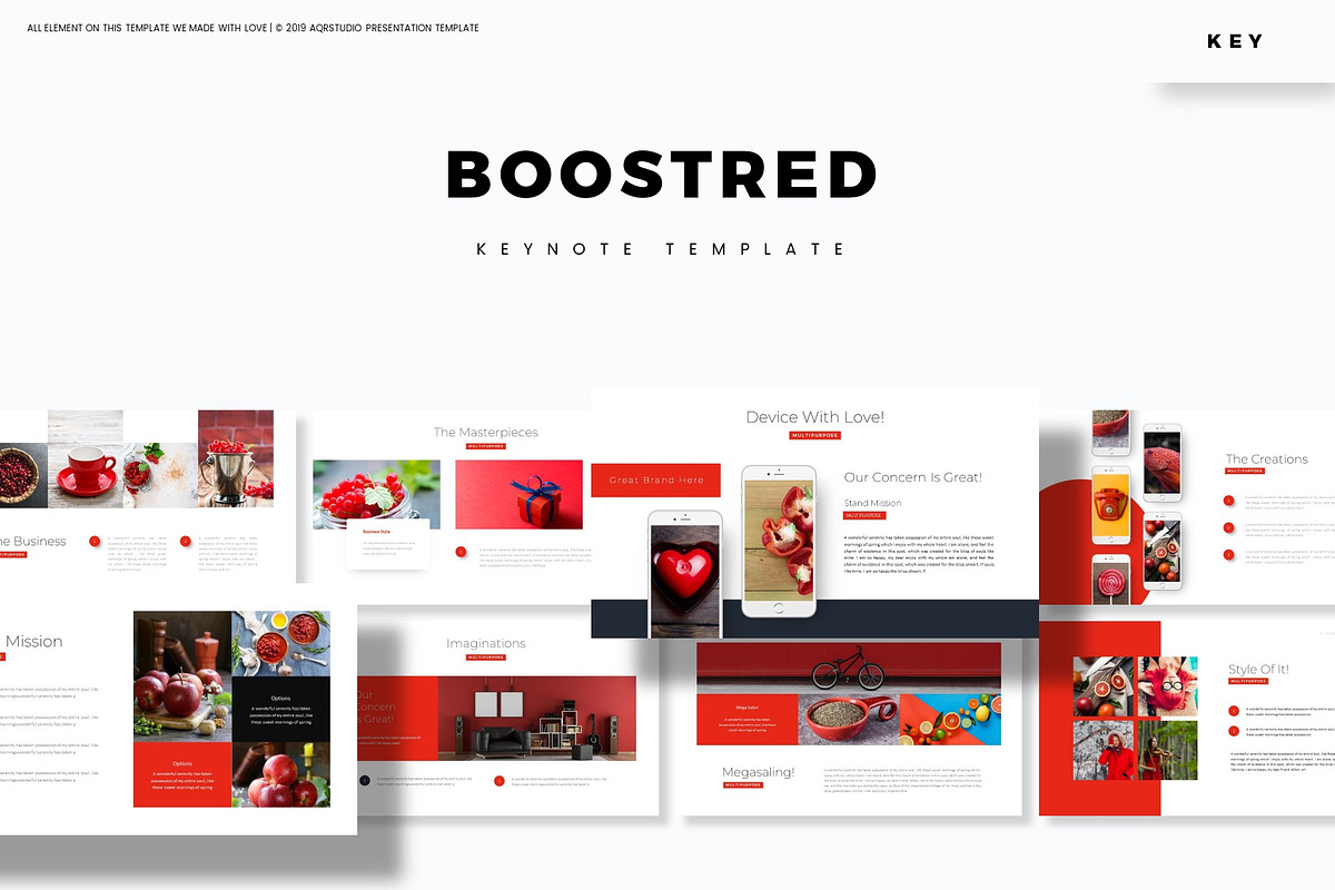 Boost Red - Keynote Template in Keynote Templates - product preview 8