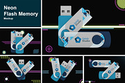 Neon Flash Memory Mockup