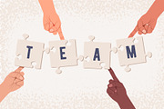 Team building or team work concept.