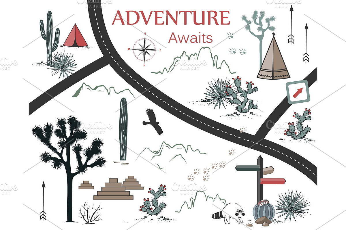 Roads, Mountains and Cacti Adventure in Illustrations - product preview 8