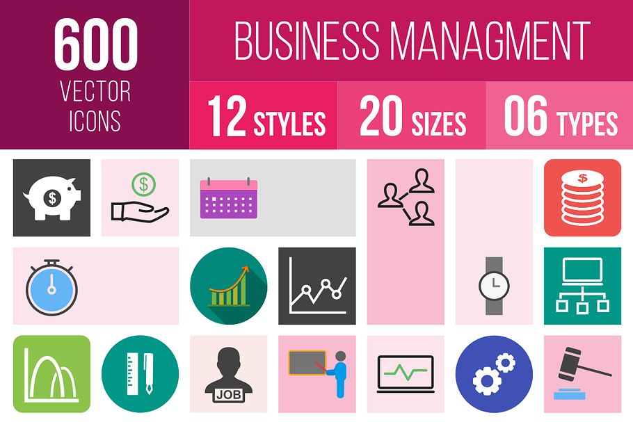 600 Business Management Icons