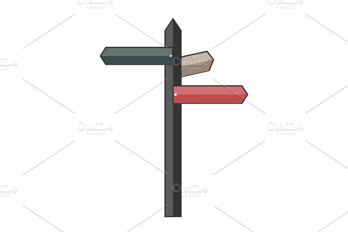 Flat Road Signpost Vector Traveling in Illustrations - product preview 8