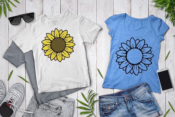 Sunflower SVG, Sunflower Monogram. in Illustrations - product preview 2
