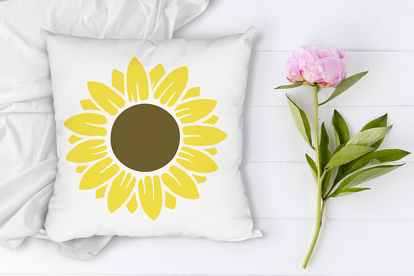 Sunflower SVG, Sunflower Monogram. in Illustrations - product preview 5