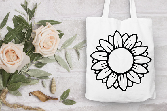 Sunflower SVG, Sunflower Monogram. in Illustrations - product preview 6