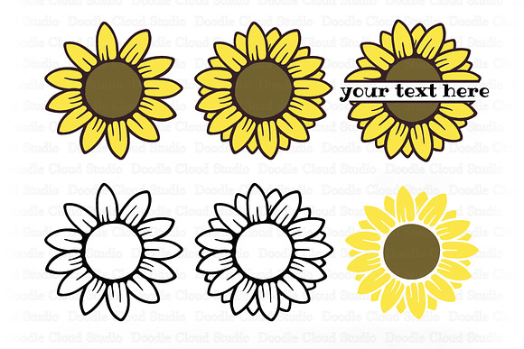 Sunflower SVG, Sunflower Monogram. in Illustrations - product preview 7