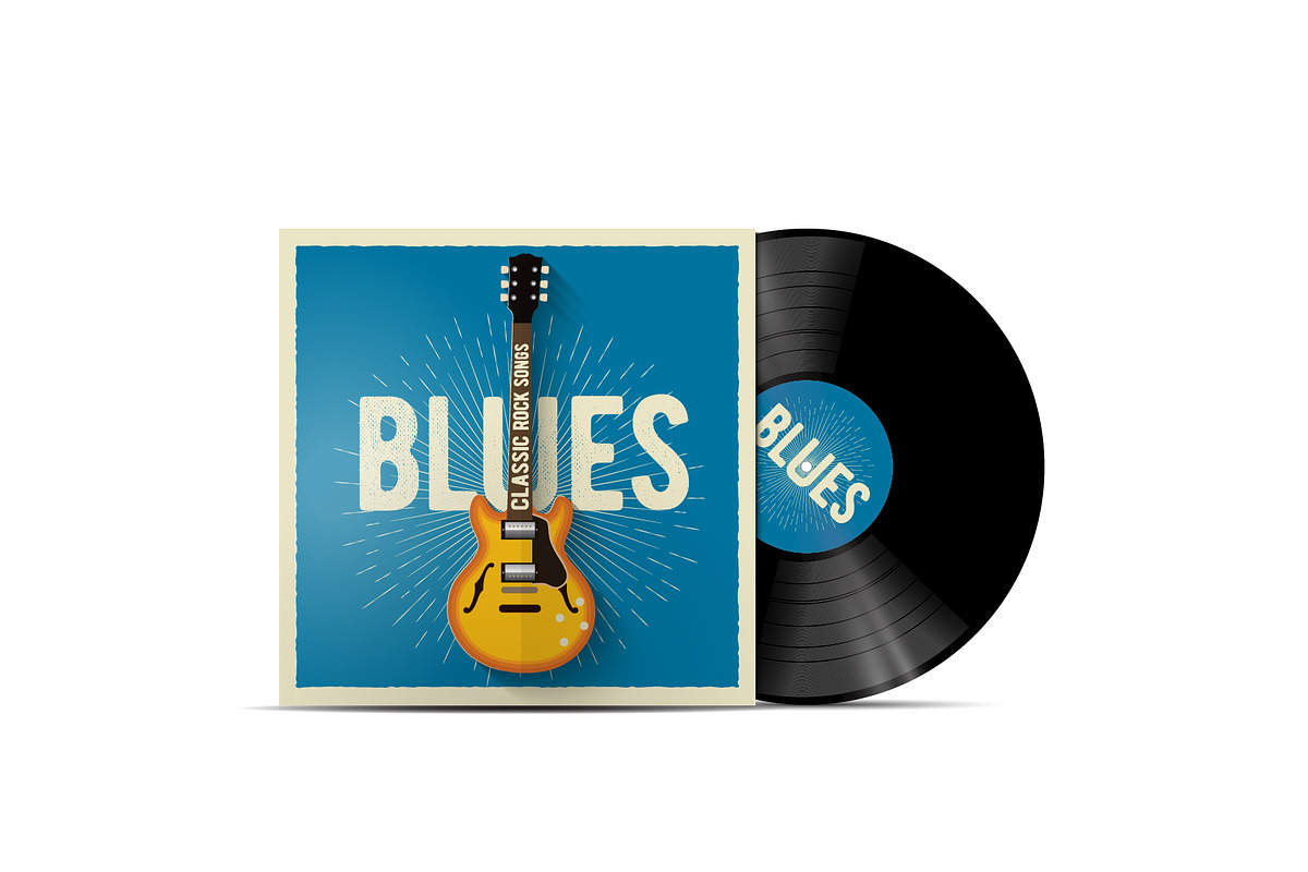 Blues rock playlist or album cover in Illustrations - product preview 8