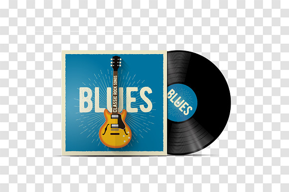 Blues rock playlist or album cover in Illustrations - product preview 1