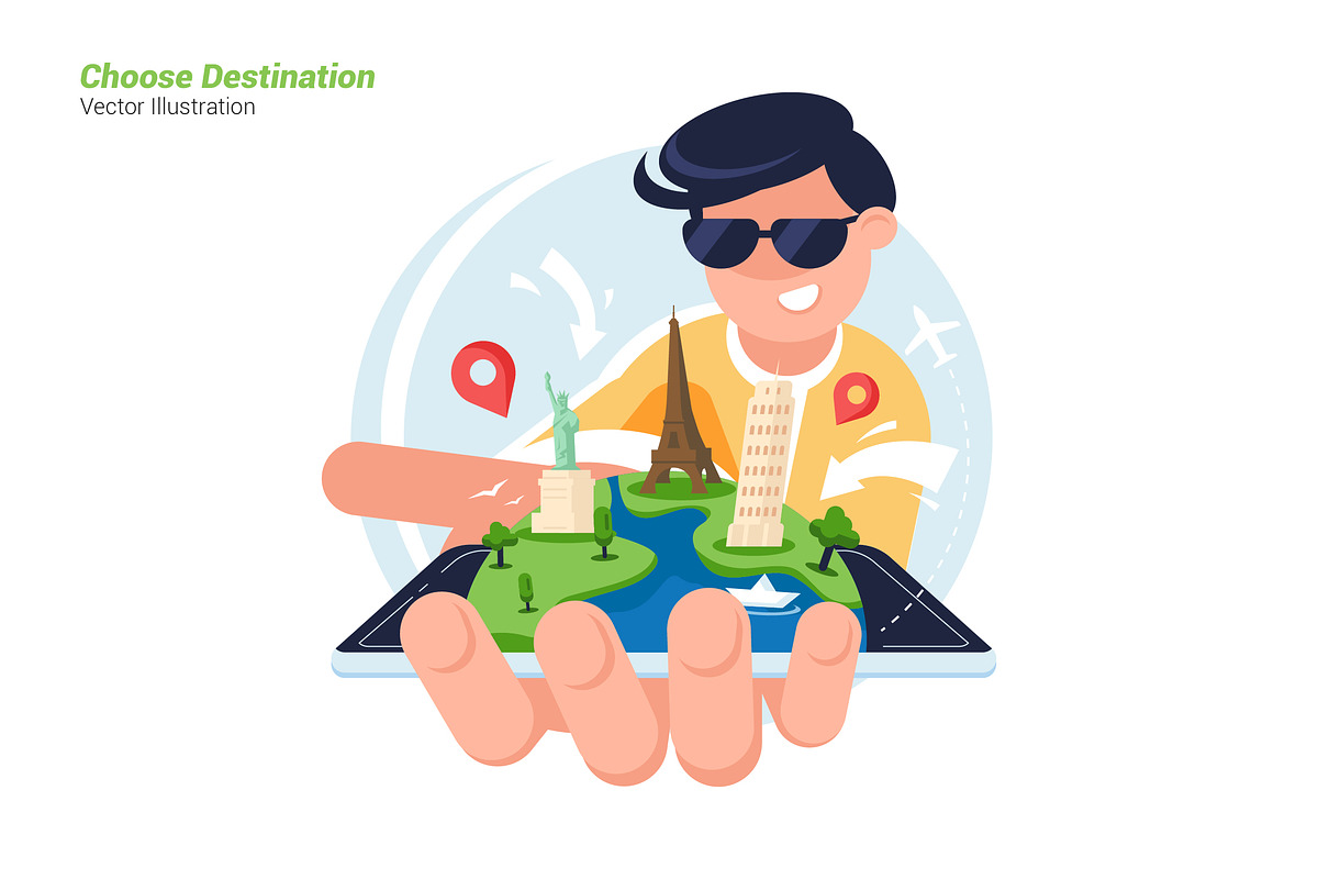 Choose Destination - Illustration in Illustrations - product preview 8