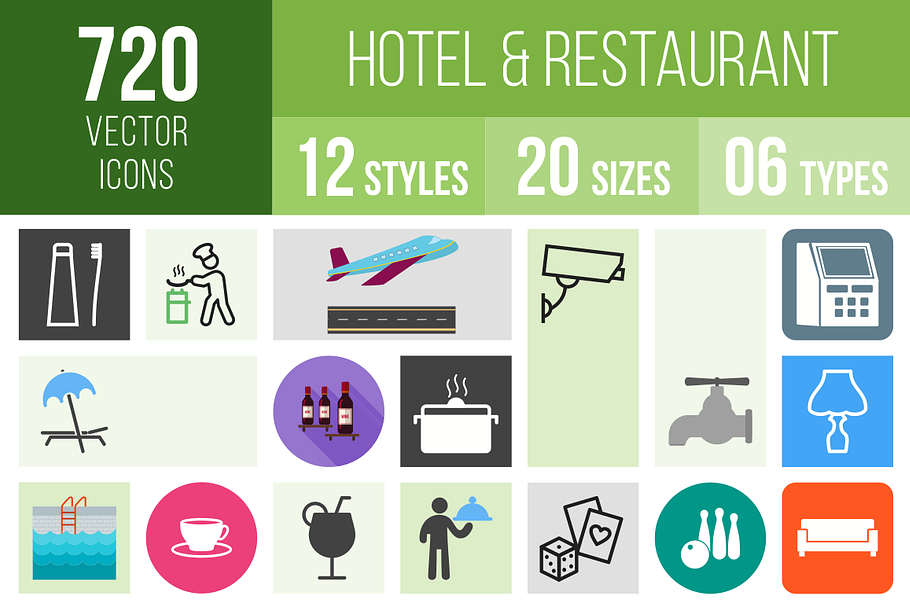 720 Hotel & Restaurant Icons in Icons - product preview 8