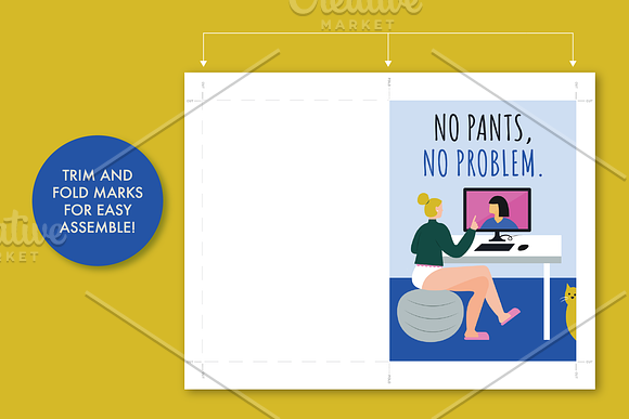 No Pants Zoom video card template in Illustrations - product preview 2