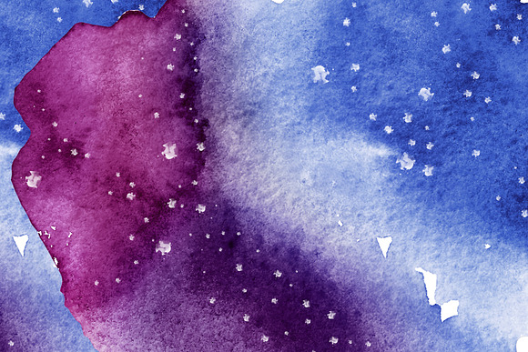 Watercolor galaxy splashes clipart in Illustrations - product preview 2