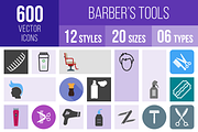 600 Barber's Tools Icons
