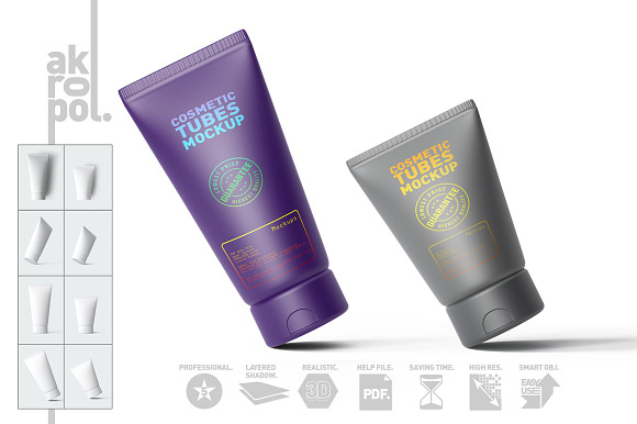 Cosmetic Tubes Mockup in Product Mockups - product preview 1