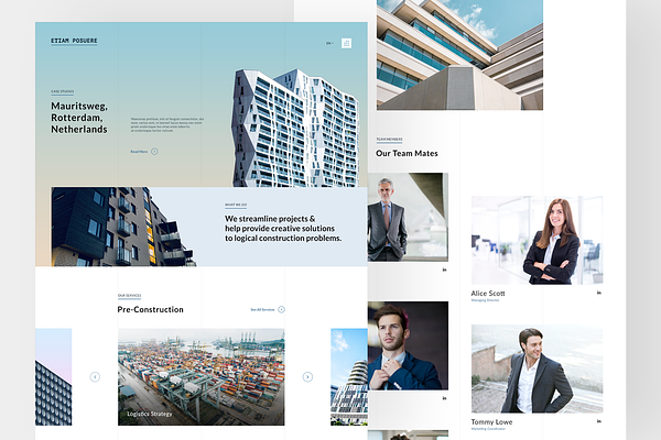 Architecture Responsive PSD & Sketch