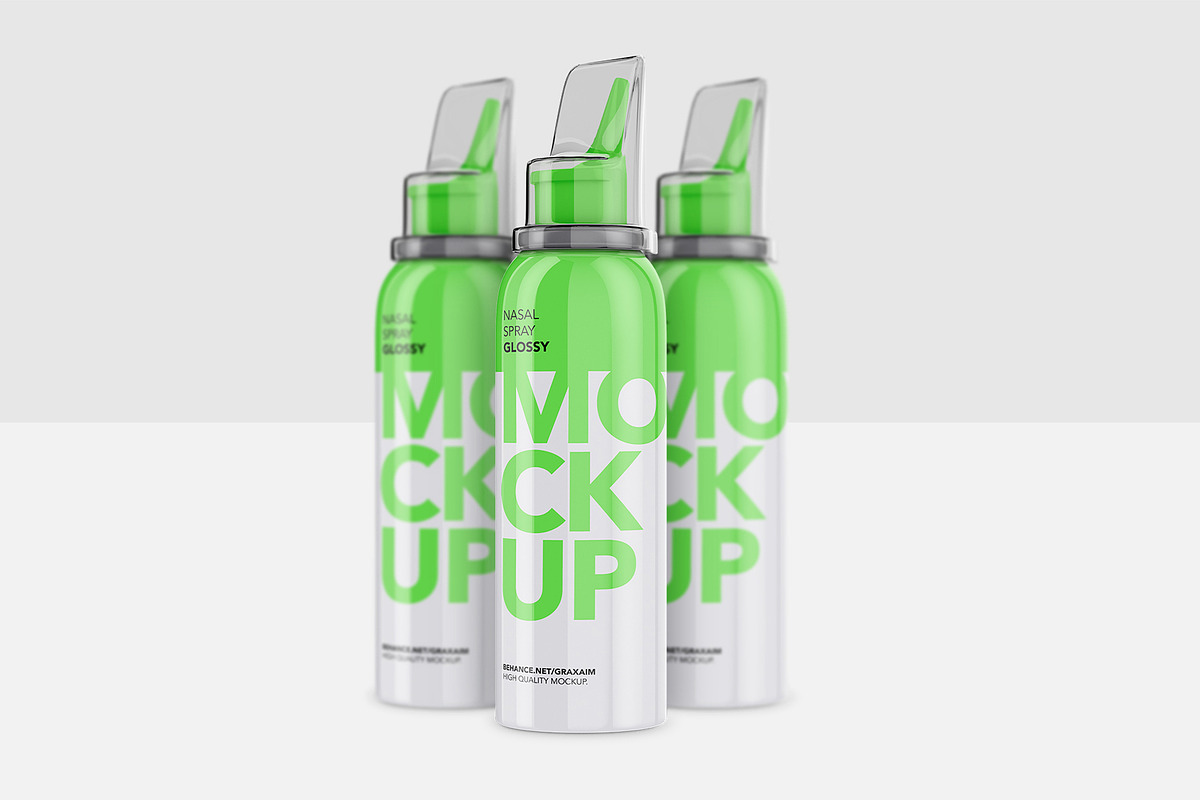 Nasal Spray Glossy Bottle - Mockup in Branding Mockups - product preview 8