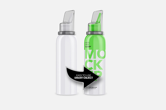Nasal Spray Glossy Bottle - Mockup in Branding Mockups - product preview 1