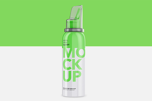 Nasal Spray Glossy Bottle - Mockup in Branding Mockups - product preview 3