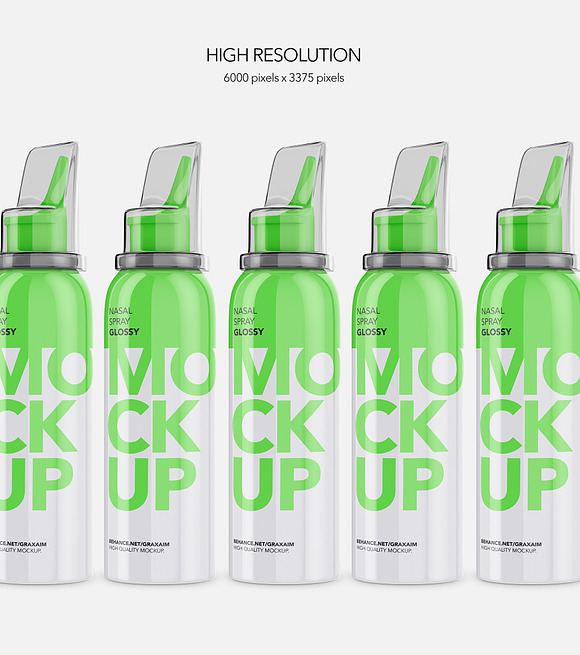 Nasal Spray Glossy Bottle - Mockup in Branding Mockups - product preview 4