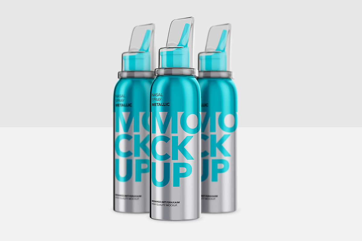 Nasal Spray Metallic Bottle - Mockup in Mockup Templates - product preview 8